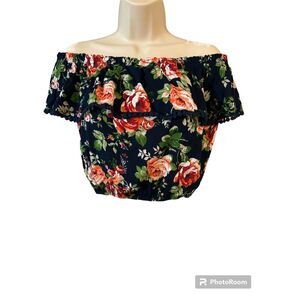 Ambiance Women's Floral Crop Top Size Medium